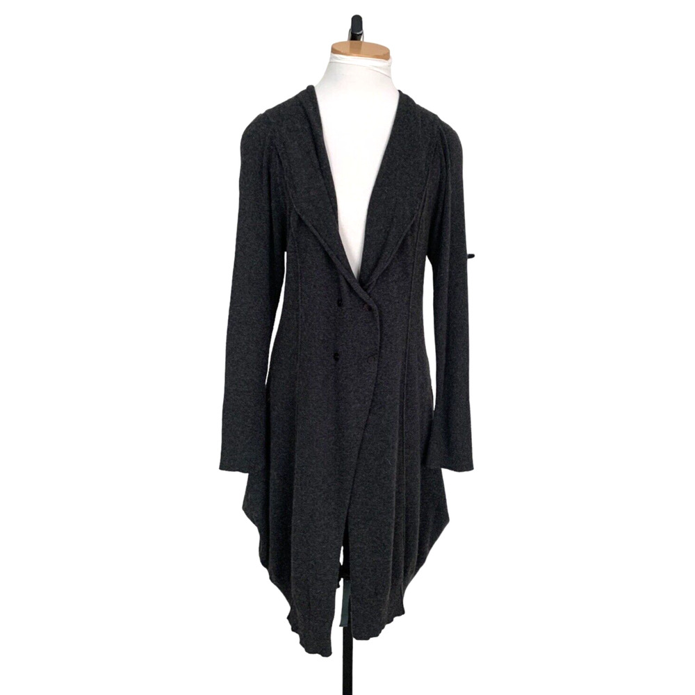 Ronen Chen Knit Sweater Dress Gray Double Breasted Lagenlook 4